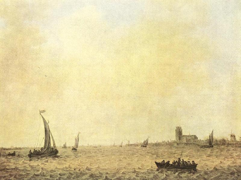 GOYEN, Jan van View of Dordrecht from the Oude Maas sdg Germany oil painting art